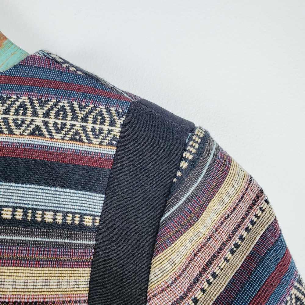 H&M Full ZIp Blazer Multi-Color Deco Lines Sz 6 - Picture 2 of 7